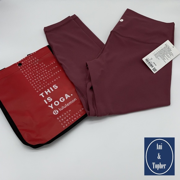 NWT Lululemon Align Pant 25" Misty Merlot + bag - Picture 2 of 5